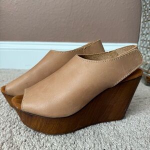 Reba Tan Wedge Mules